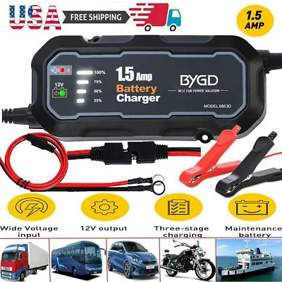 12V Smart Automatic Battery Charger Maintainer Motorcycle Car Trickle Float • $17.95