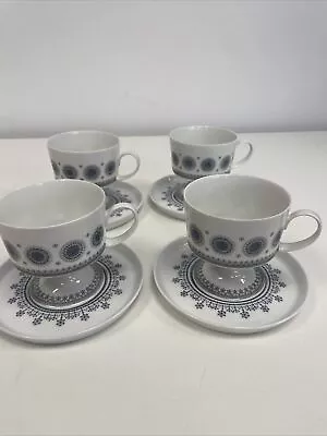 1960s Tapio Wirkkala Rosenthal 'Ice Blossom' Cups & Saucers - Set Of 4 • £40