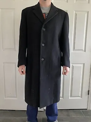 Jos. A Bank Men’s Wool Blend Full Length Black Overcoat • $110