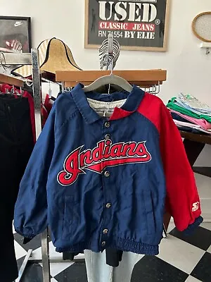 Vintage Cleveland Indians Starter Jacket Youth Size Small 90s MLB • $35