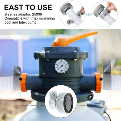$13.54 • Buy Type B Pump Parts Hose Adapter 1.25in To 1.5in Pool Easy Install Fit For Intex