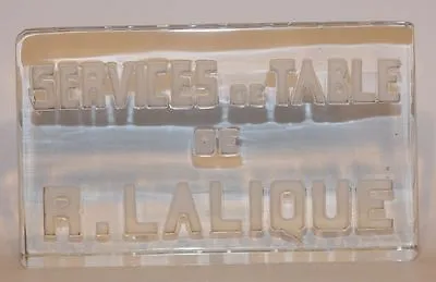 RARE 1931 Services De Table De R. Lalique Frosted Dealer Advertising Plaque Sign • $4995