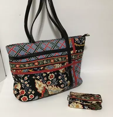 Vera Bradley Pattern 2010 Zippidy Versailles Tote Shoulder Handbag And Wallet • $45