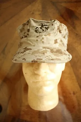 Usmc Usn Fleet Marine Corps Desert Tan Marpat Camo 8 Point Cover Hat Cap 7 3/4 • $24.95