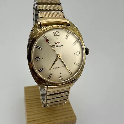 Vintage WALTHAM Men’s 34mm Mechanical Wind Watch Gold Tone Case - Running • $9.99