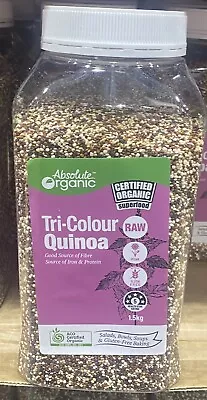 $19.95 • Buy Absolute Organic Tri-Colour Quinoa  Super Food Vegan Gluten Free 1.5kg
