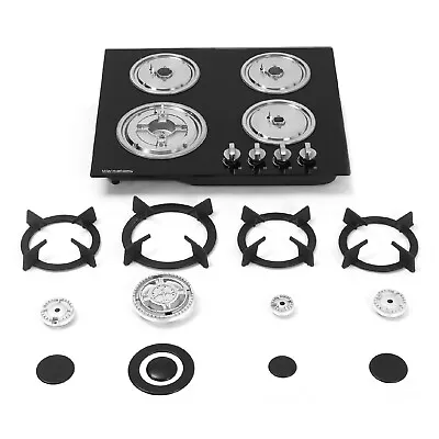 4 Burner Tempered Glass Built-In Cooktop Stove LPG Gas Hob Caravan RV Cooker UK • £135.95