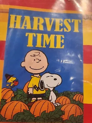 Peanuts Charlie Brown & Snoopy Pumpkin Patch Harvest Time 28x40 Garden Flag • $14.95