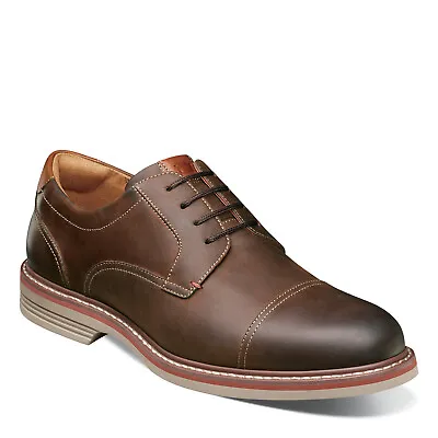 Men's Florsheim Norwalk Cap Toe Oxford 13368-215 Brown Leather Synthetic • $129.95