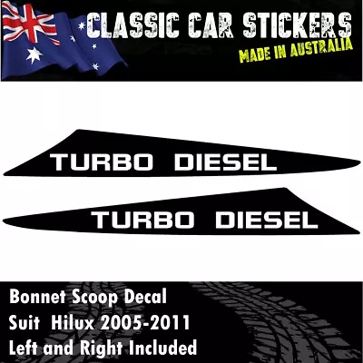 TURBO DIESEL Decal Sticker For Toyota Hilux 2 Fin Small Bonnet Scoop 2005 - 2011 • $20