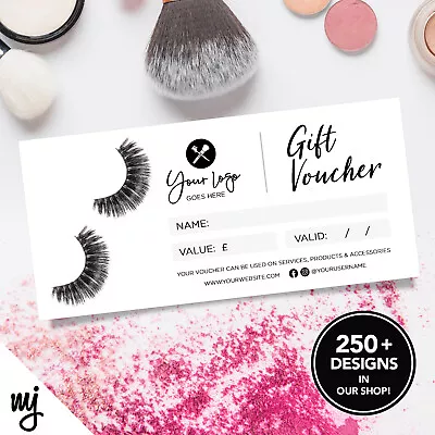 Custom Printed Business Gift Vouchers | Make Up Artist Beauty Eye Lashes 05 • £12.99