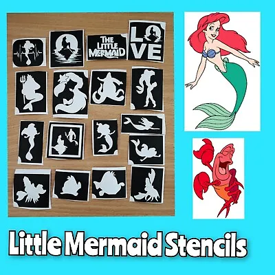 £0.99 • Buy Glitter Tattoo / Face Paint Stencils. Little Mermaid X 15+ Children Birthday Par