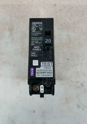 1) Siemens QF120AN  20 Amp 1 Pole 120V GFCI Plug On Neutral Circuit Breaker • $26.99