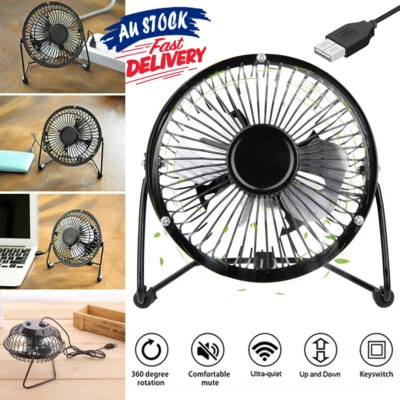 $15.89 • Buy USB Desk Fan Table Fan USB Powered Quiet Cooling Portable Mini Small