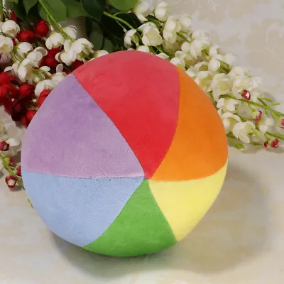 Soft Non- Stuffed Plush Colorful Ball Kids Developmental Toy Gift 13cm • £9.56