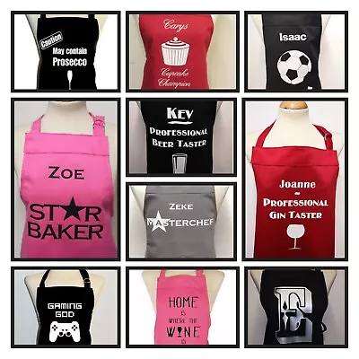 Large Cotton Apron - Many Designs - Cupcake Star Baker  Football  Gin  Beer • £14.99