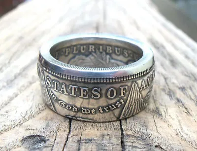 Handmade Morgan Silver Dollar Coin Ring - Mens Silver Ring From Coin- Sizes 8-14 • $128.90