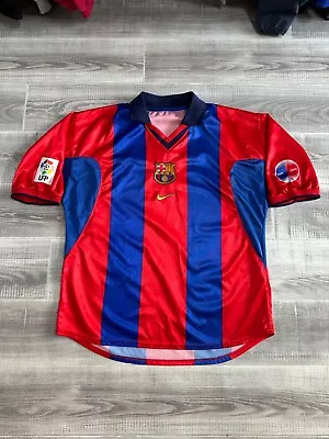 Barcelona 1999 2000 Home Football Soccer Jersey Nike Vintage Men Size XL • $55