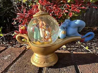 Vintage Disney Aladdin Genie Magic Lamp Musical Snow Globe “A Whole New World” • $99.99