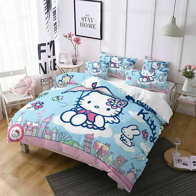 Quilt/Doona/Duvet Cover Set Single/Double/Queen/King Size Bed Pillow Cases • £12.48