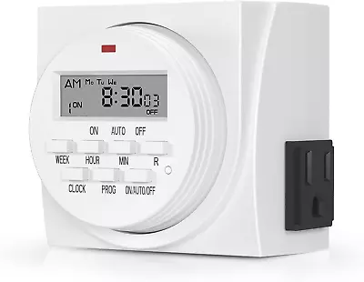 7 Day Heavy Duty Digital Programmable Timer FD60 U6 115V 60Hz Dual Outlet • $19.92