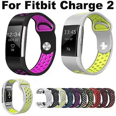 For Fitbit Charge 2 Sport Band Silicone Replacement Strap Wristband Metal Buckle • $13.99