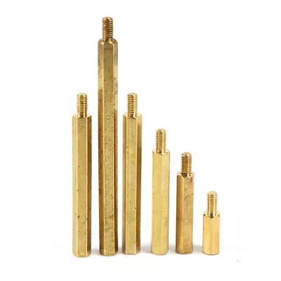 M2 - M6 Brass Hexagonal Studs Female/Male Nuts Standoff Spacer Connector Rod • £1.67