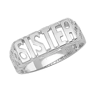 Sister Ring Sterling Silver Basket Sides 925 Hallmarked British Made Sizes L - U • £18.99