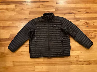 Eddie Bauer EB 360 Down Puffer Full Zipper Zip Black Lightweight Jacket Mens 2XL • $39