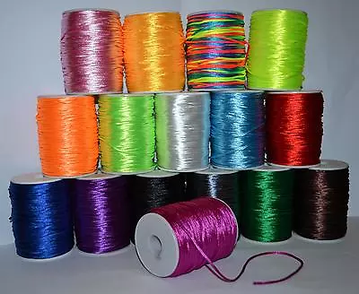 1mm 15mm 2mm Rattail Satin Nylon Cord Thread Kumihimo Shamballa BUY 5 GET1 FREE • £1.79