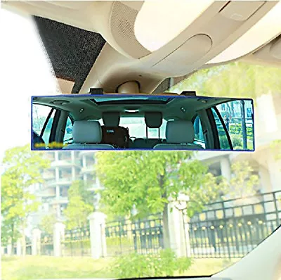 Panoramic Rear View Mirror Universal 300mm Wide Convex Curve Interior Clip On • $10.98