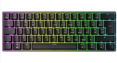 Mechanical Gaming Keyboard 60% Silver Keyboard 62 Key Mizar MZ60 LUNA  UK Layout • £15.95