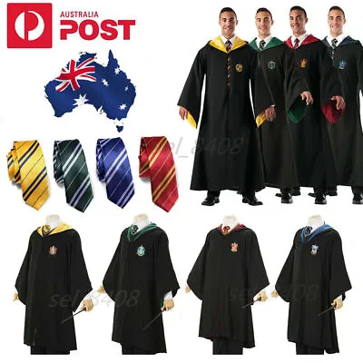 $23.87 • Buy Book Week Harry Potter Adult Gryffindor Hufflepuff Robe Tie Costume Cosplay Cape