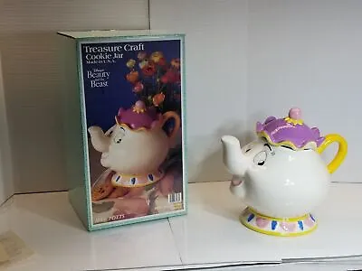VTG Treasure Craft Disney Mrs. Potts Beauty And The Beast Cookie Jar New In Box  • $59.88