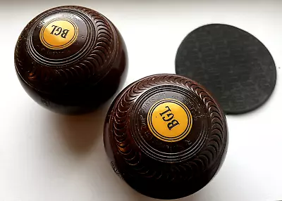 Set Of Vintage Taylor Rolph Co. Ltd ‘Penhurst’ Lignum Vitae Lawn Bowls (Bowling) • £49