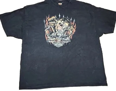 Harley Davidson Taz T Shirt Mens 4XL Looney Tunes Racing Vintage Double Sided HD • $45.42