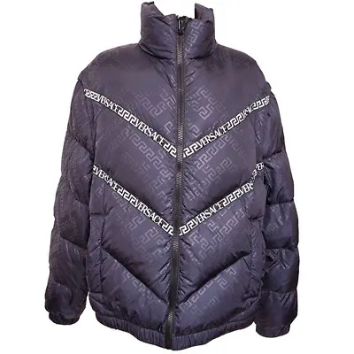 52 US L NEW $1500 VERSACE Men REMOVABLE ARMS GRECA LOGO Down-Fill PUFFER JACKET • $486.50