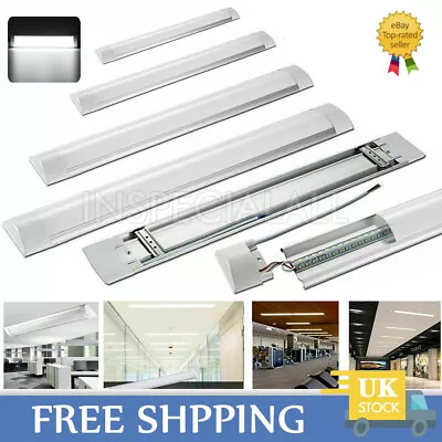 LED Batten Light 6500K Daylight Fluorescent Strip Light Slim Fitting Garage Lamp • £8.99