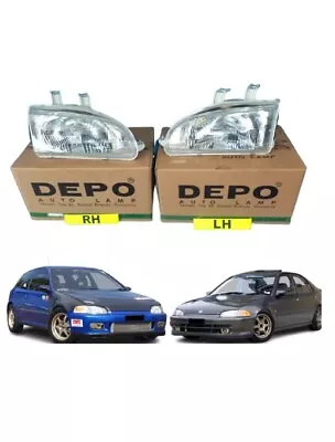 New Honda Civic EG6 EG9 Headlight Headlamp Head Light Lamp 1 Pair LH RH • $245