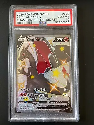 $999.99 • Buy Shiny CHARIZARD V 079/073 Secret Rare Pokemon Champions Path PSA 10