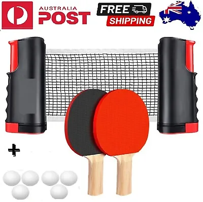 $36.89 • Buy Instant Table Tennis Kit Ping Pong Retractable Net Rack + 2 Bats + 6 Balls Set 