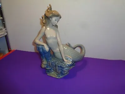 RARE Lladro  Mermaid With Pearl  Porcelain Figurine Made In Spain (12 By 8 By 5  • $525