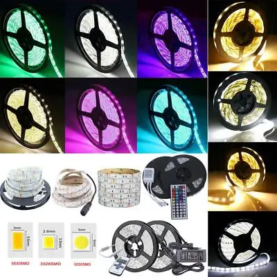 AU 3528 5630 5050 RGB 1M-10M SMD LED Strip Light 12V Waterproof+Controller+Power • $71.72