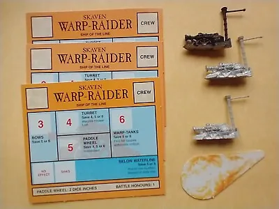 GW / Warhammer Man 'O War Skaven Warp-Raider X3 With 3 Cards + Template  • £28