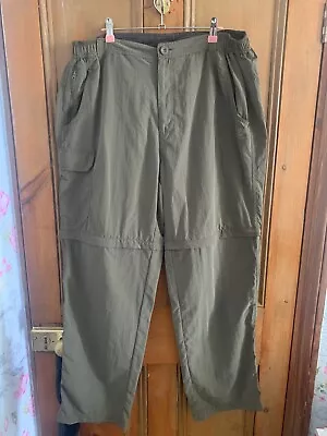 Karrimor Men’s Size XL Khaki Walking Trousers With Zip Off Legs • £7