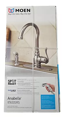 Moen 87650SRS Spot Resist Stainless Anabelle Kitchen Faucet W/ Side Spray • $119.99