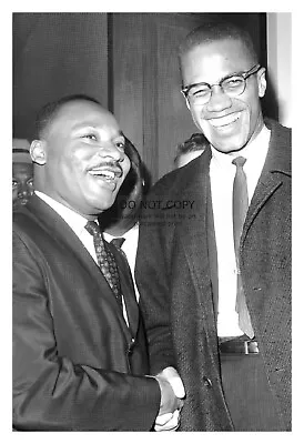 Martin Luther King Jr. Shaking Hands With Malcom X 4x6 B&w Photo • $7.97