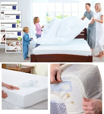 £4.50 • Buy Waterproof Fitted Mattress Protector Cover Sheet Single , Double & King Size New