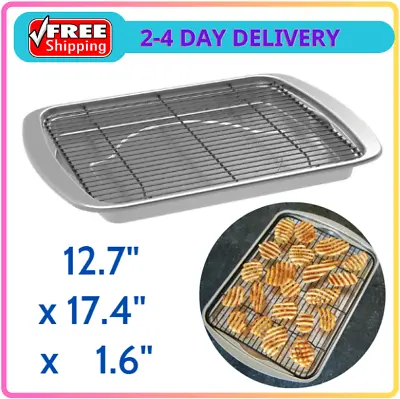 Oven Ware Nordic Microwave Pan Bacon Tray Baking Cooker Spouts Crisp Steel Rack • $19.80
