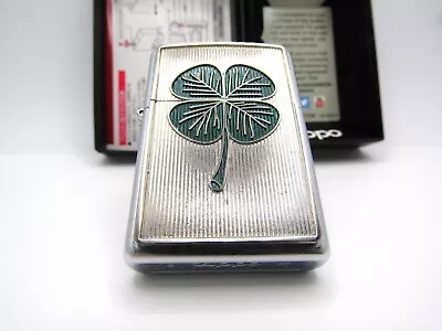 LUCKY SHAMROCK Four-leaf Clover Metal Zippo 2007 Near Mint Rare • $288.93